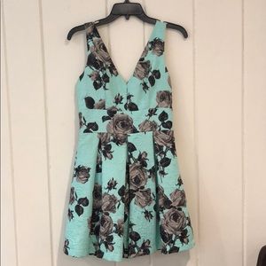 Topshop teal low back dress